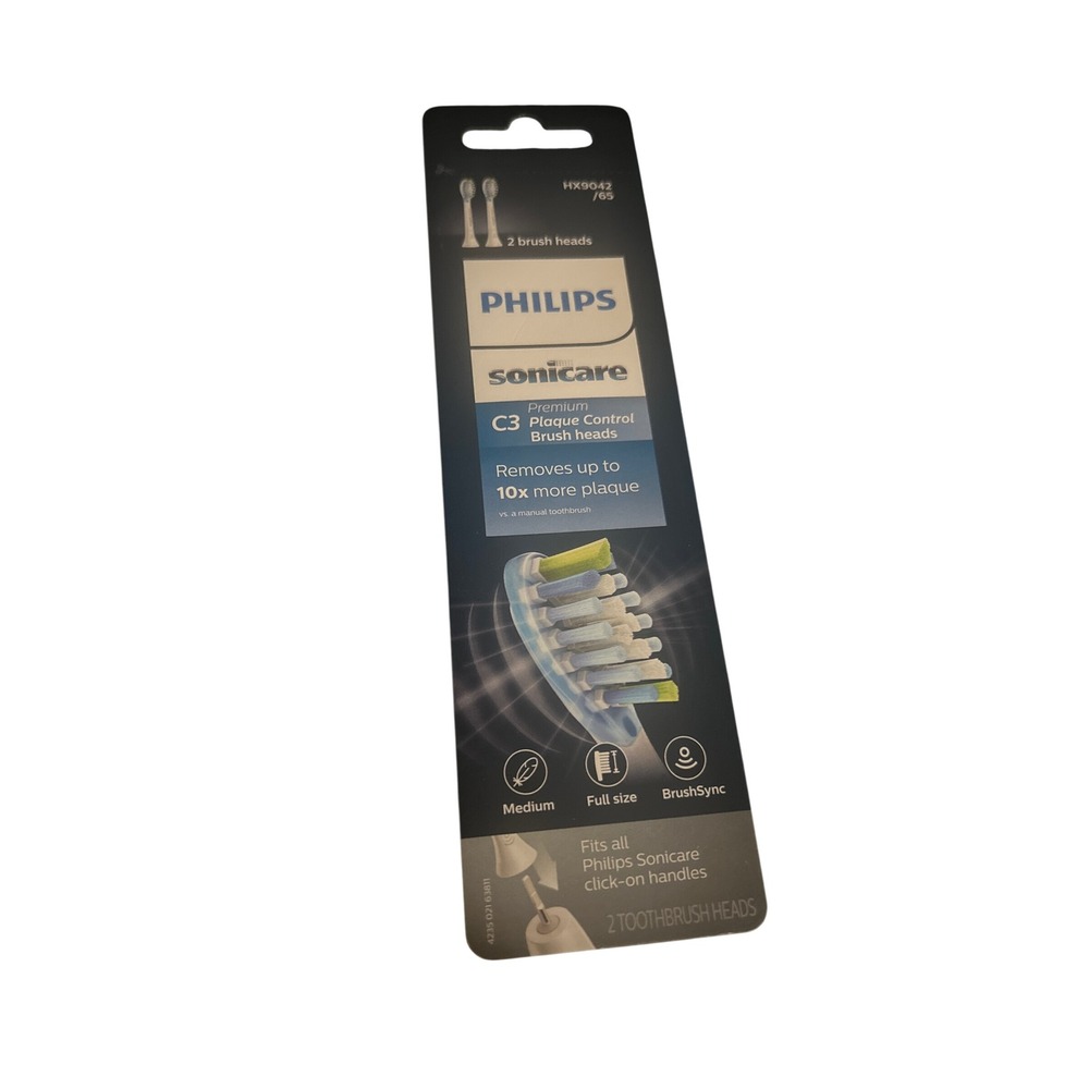 Philips Sonicare Premium C3 Plaque Control Brush Heads 2 Pack HX9042/65 White